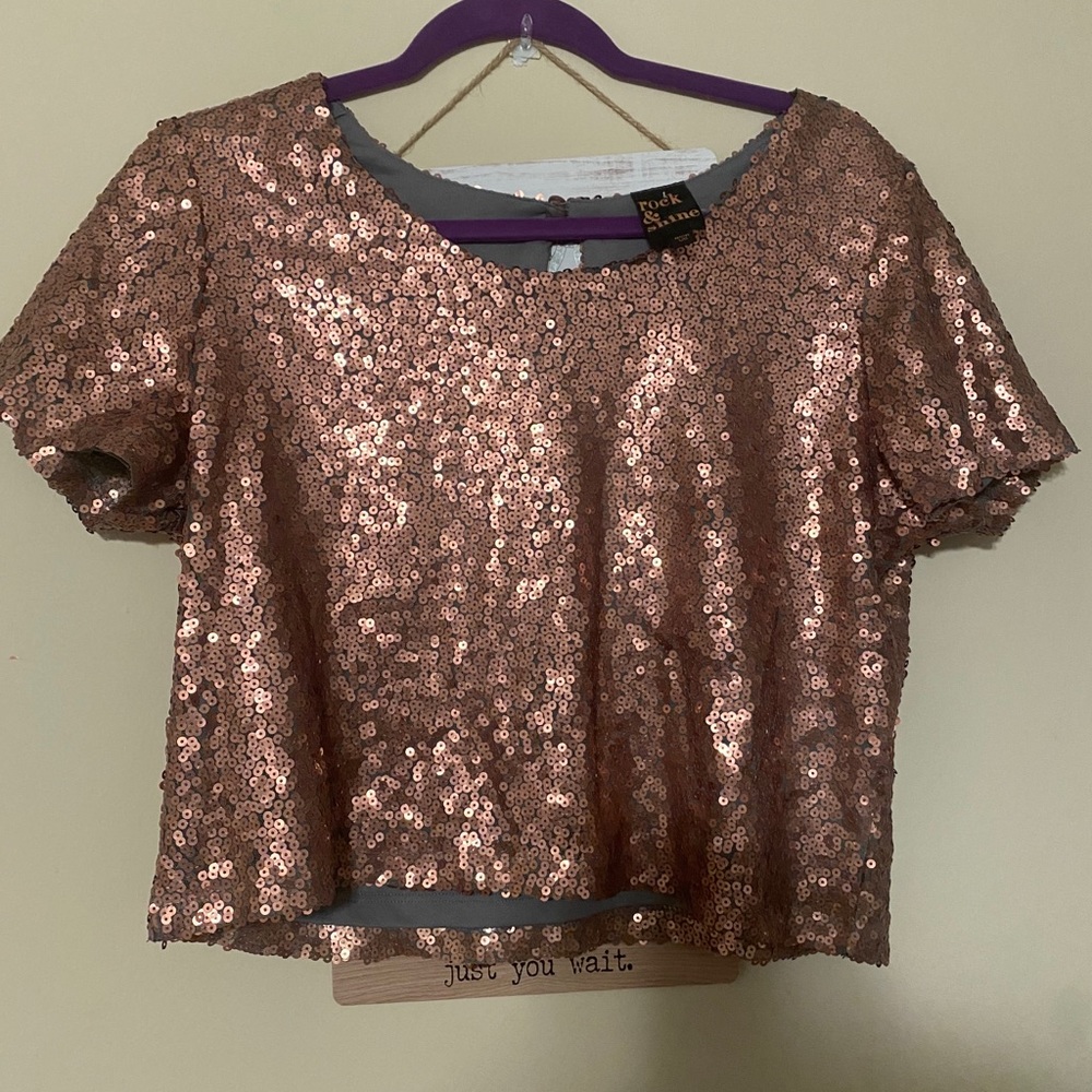 Rose Gold sequins Top